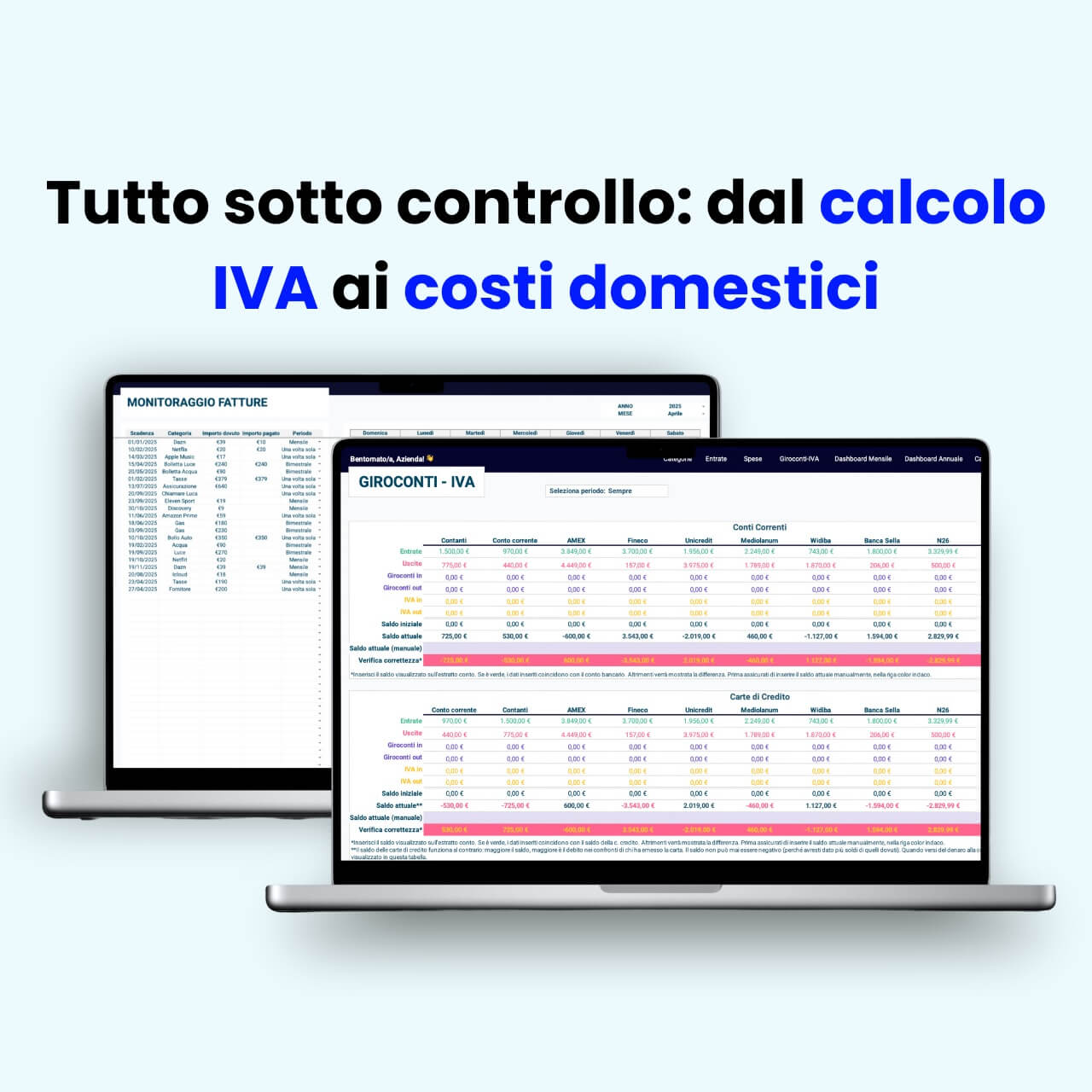 Monitoraggio IVA e spese domestiche con il Pacchetto Totale Excel