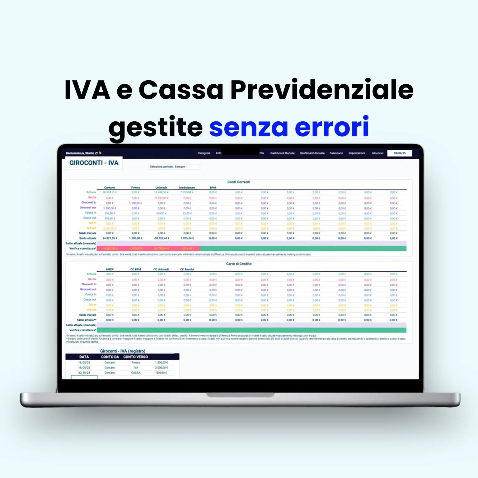 Template Excel per contabilità aziendale, calcoli IVA automatici e analisi dettagliata delle spese