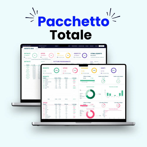 Dashboard di gestione aziendale del Pacchetto Totale Simple Budget Excel