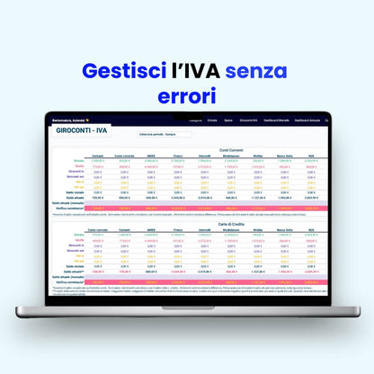Template Excel per contabilità aziendale, calcoli IVA automatici e analisi dettagliata delle spese